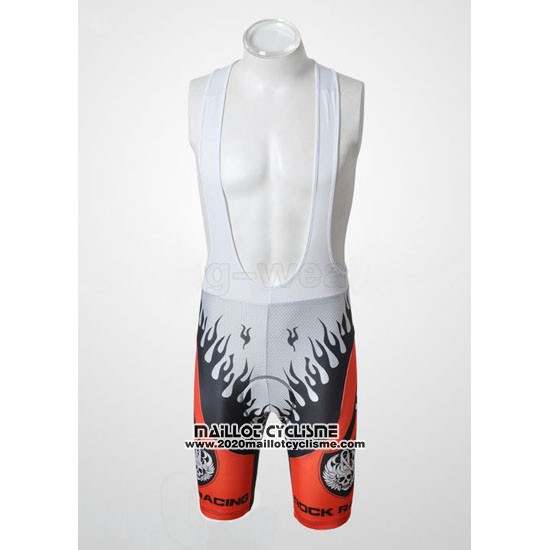 2010 Maillot Ciclismo Rock Racing Rouge et Bleu Clair Manches Courtes et Cuissard